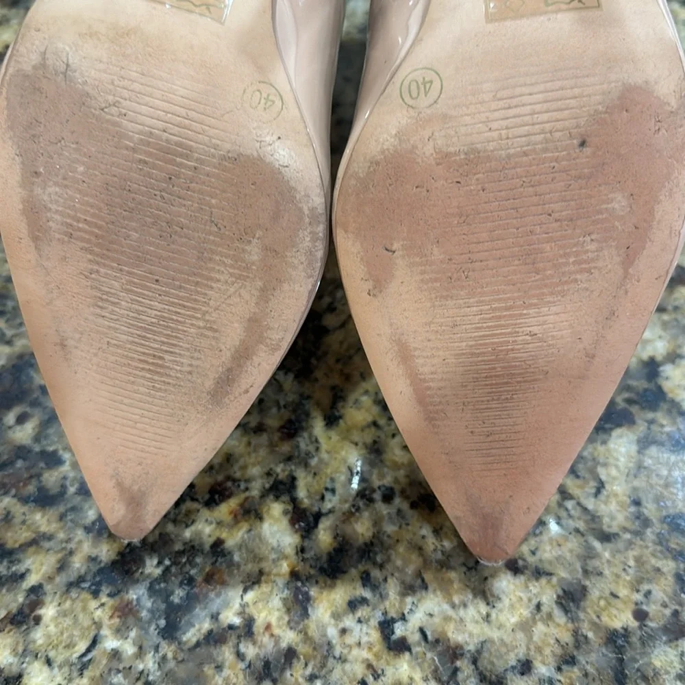 TOPSHOP NEUTRAL BEIGE PATENT ANKLE‎ BOOTS Size 9.5